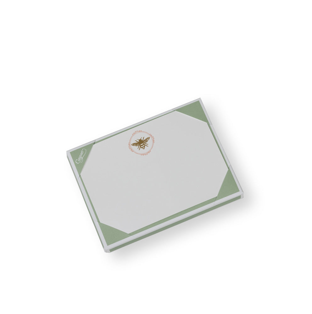 Bee Crest Foil Correspondence Card  6.125"x4.875" (12 Flat cards and envelopes)