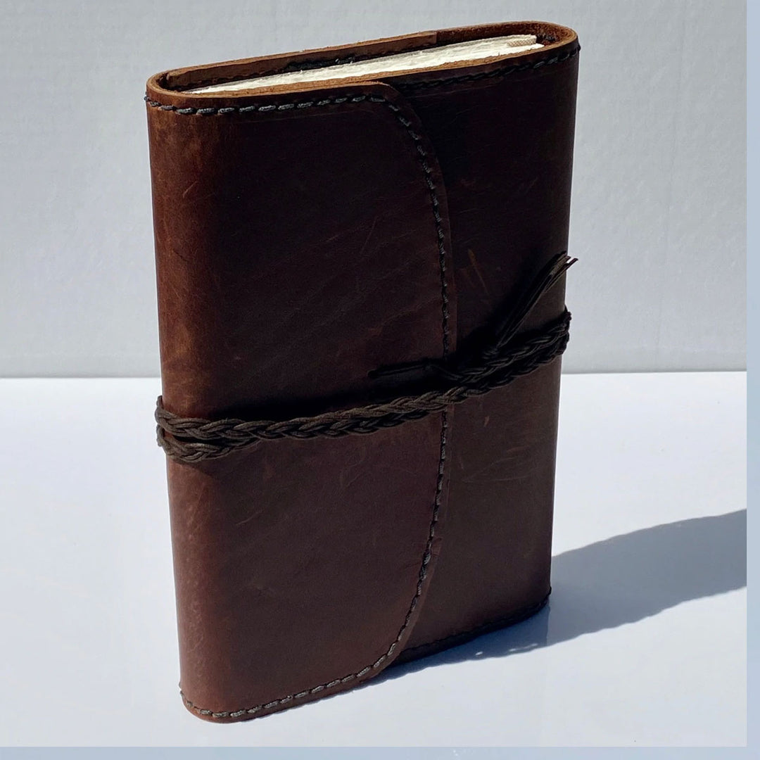 The Pleasure of Writing Leather Travel Journal with Tie and Bookmark