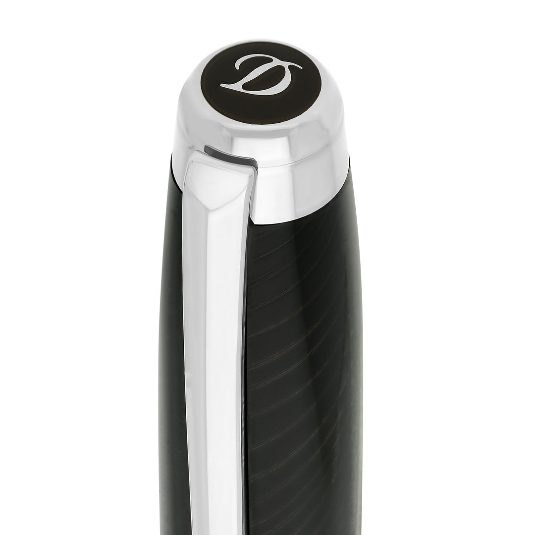 S.T. Dupont Line D Eternity Large Mane Guilloche Black and Palladium Fountain Pen