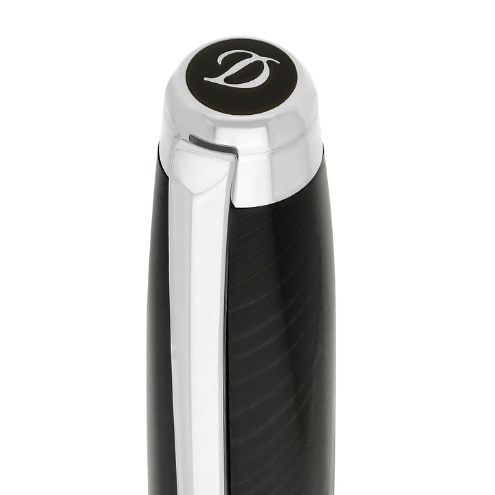 S.T. Dupont Line D Eternity Large Mane Guilloche Black and Palladium Fountain Pen