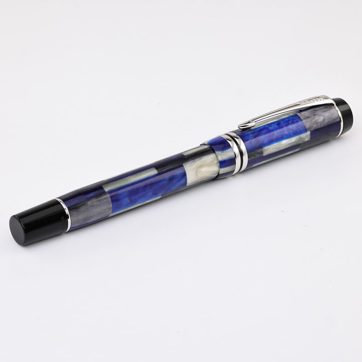 Parker Duofold Mosaic Blue Fountain Pen