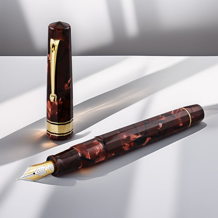 OMAS Bologna Marbled Burgundy Fountain Pen