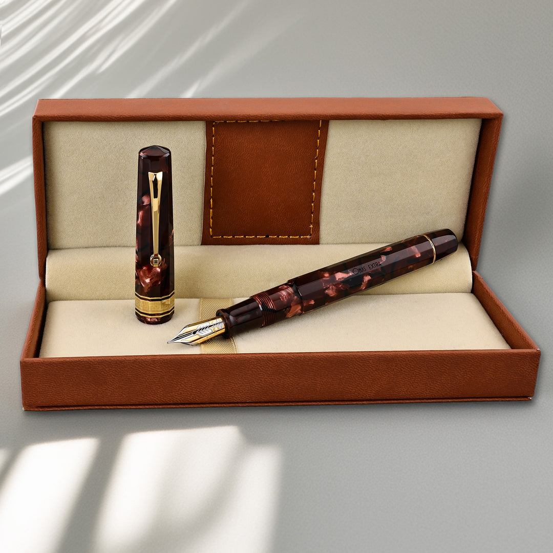 OMAS Bologna Marbled Burgundy Fountain Pen