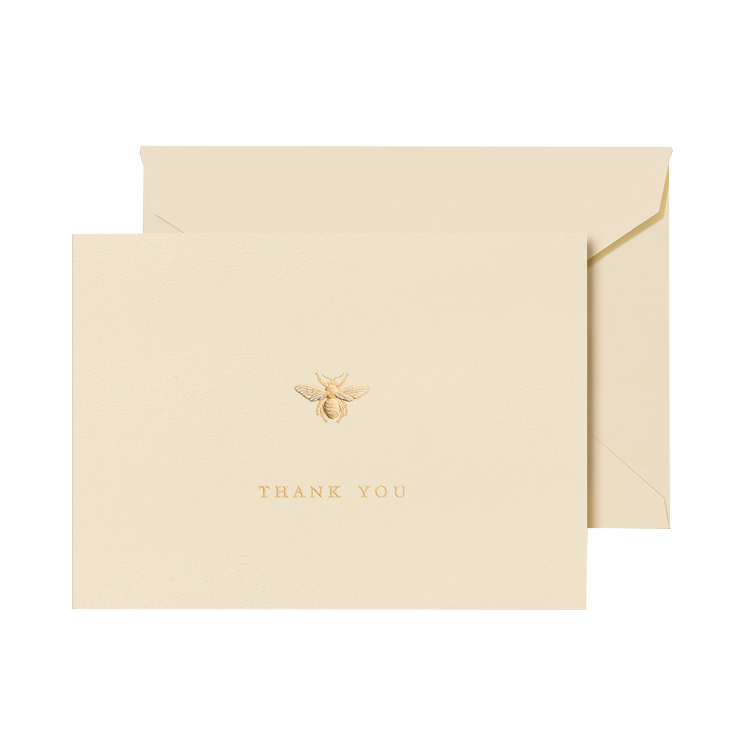 Crane 3 13/16" x 5 3/16" Cards & Envelopes 10pk - Bee Thank You