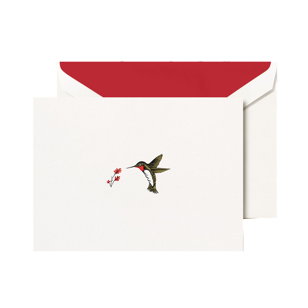 Crane 3 13/16" x 5 3/16" Cards & Envelopes 10pk - Hummingbird
