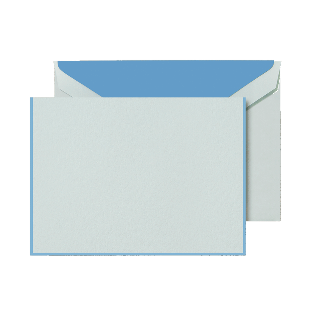 Crane 3 13/16" x 5 3/16" Cards & Envelopes 10pk - Newport Blue Bordered Beach Glass Note