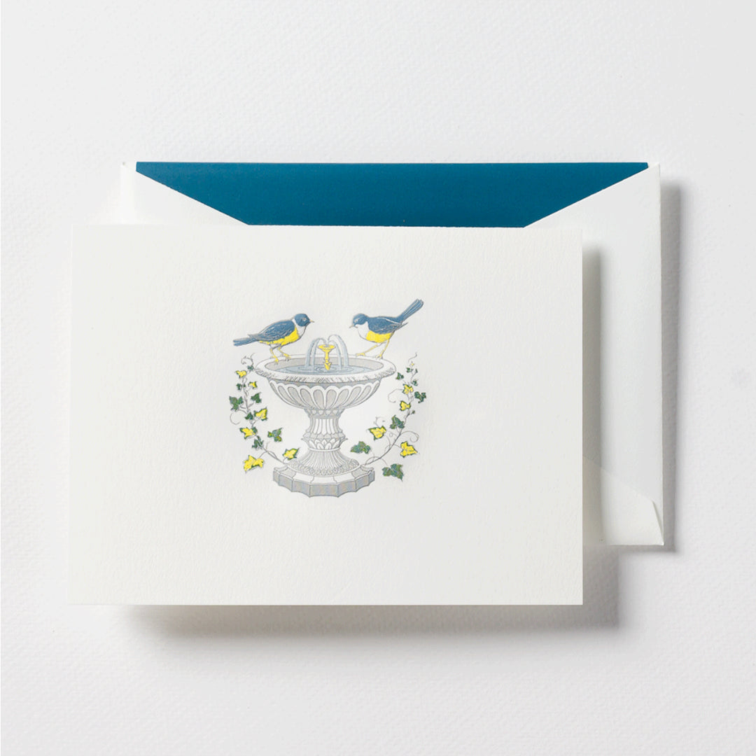 Crane Birdbath Note Card