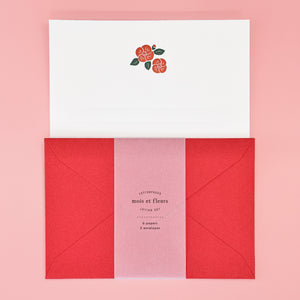 Japanese Letterpress Camellia Letter Set