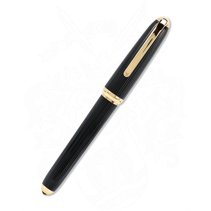 Louis Cartier - Black composite with vertical Godron Fountain Pen