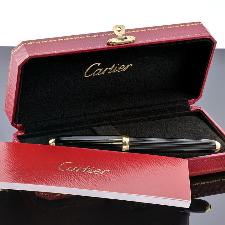 Cartier Vertical Godron - Fountain Pen With Gold trim