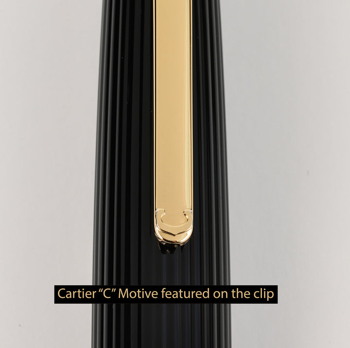 Louis Cartier - Black composite with vertical Godron Fountain Pen