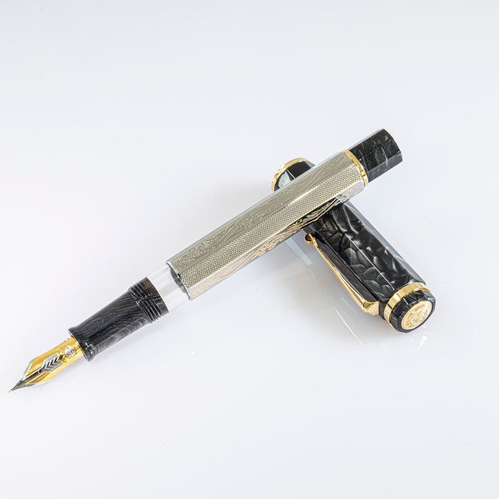 OMAS Cobra Silver Guilloché Fountain Pen