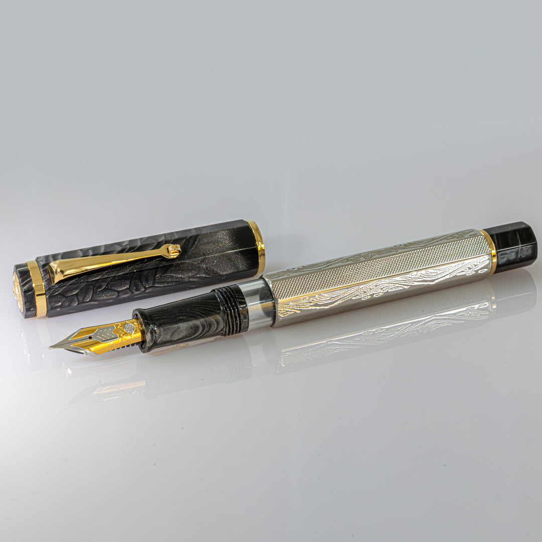 OMAS Cobra Silver Guilloché Fountain Pen