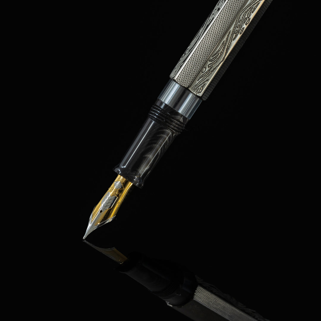 OMAS Cobra Silver Guilloché Fountain Pen