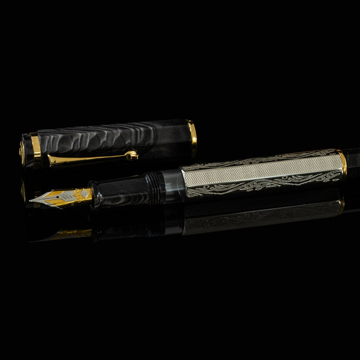 OMAS Cobra Silver Guilloché Fountain Pen