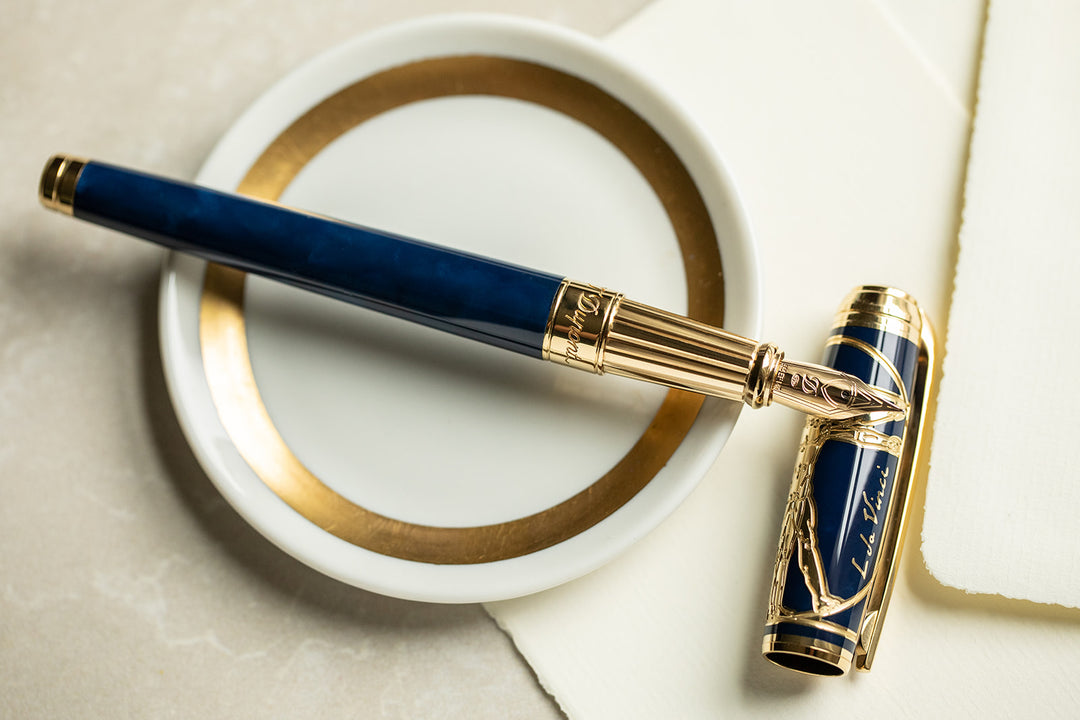 S.T. Dupont Line D Vitruvian Man Blue - Fountain Pen