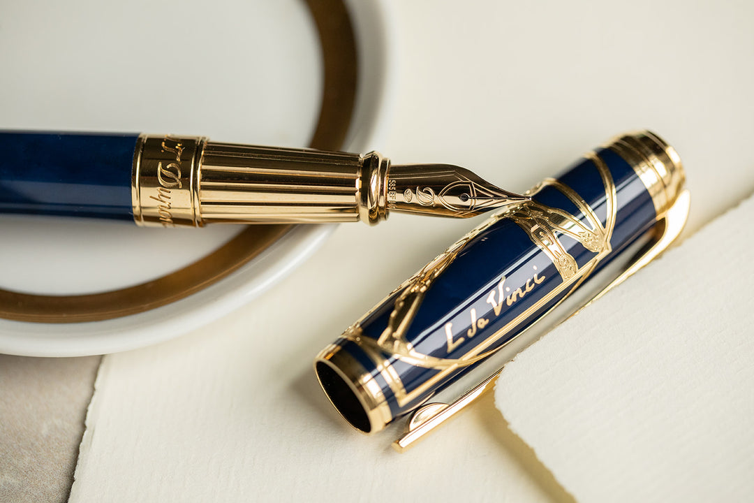 S.T. Dupont Line D Vitruvian Man Blue - Fountain Pen