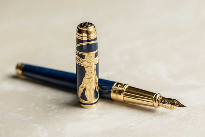 S.T. Dupont Line D Vitruvian Man Blue - Fountain Pen