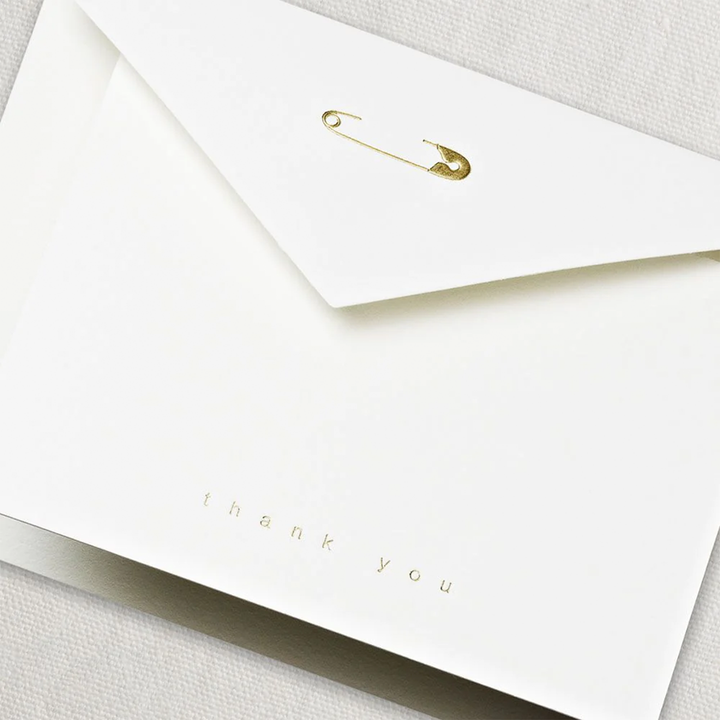 Crane Engraved Notecards Thank You 10/10 - Diaper Pin