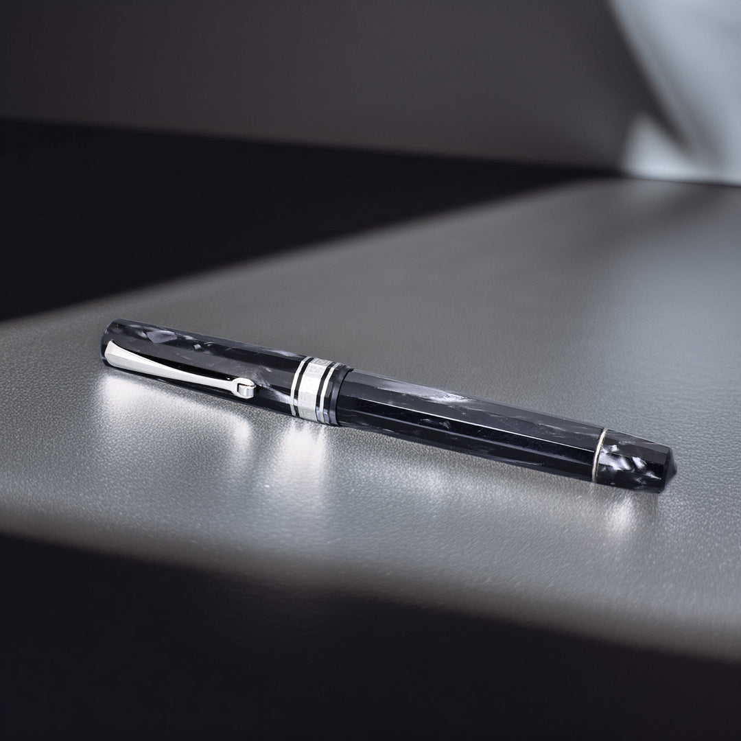 OMAS Dama 555F Pearl Grey Celluloid with HT