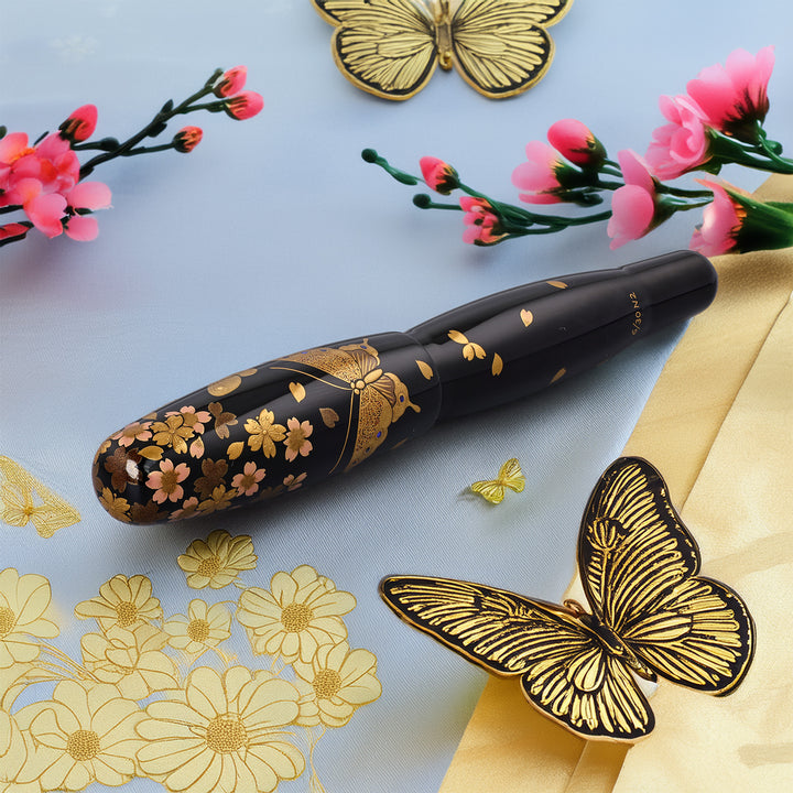 Danitrio Hyotan "Chocho" Butterfly &amp; Cherry Blossom Fountain Pen