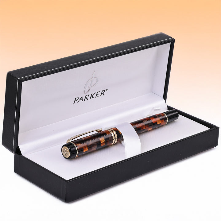 Parker Duofold Check Amber Fountain Pen