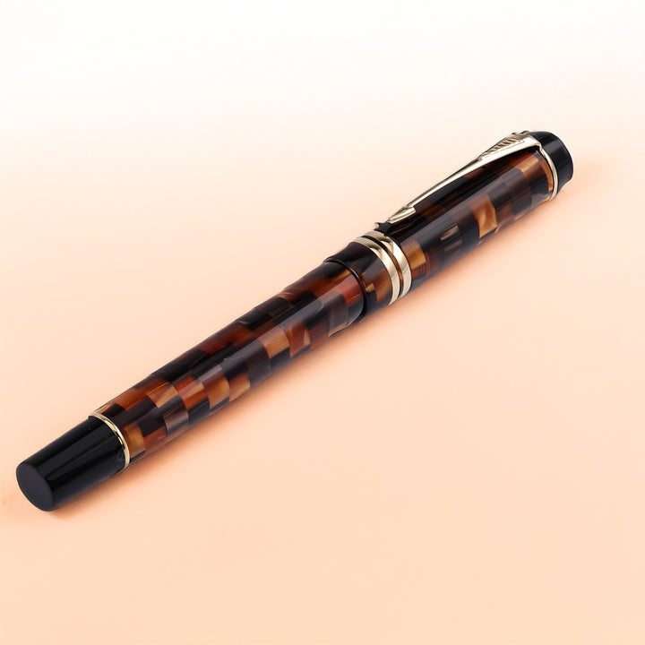 Parker Duofold Check Amber Fountain Pen
