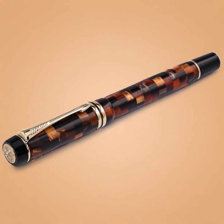 Parker Duofold Check Amber Fountain Pen