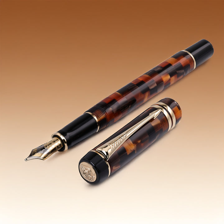 Parker Duofold Check Amber Fountain Pen