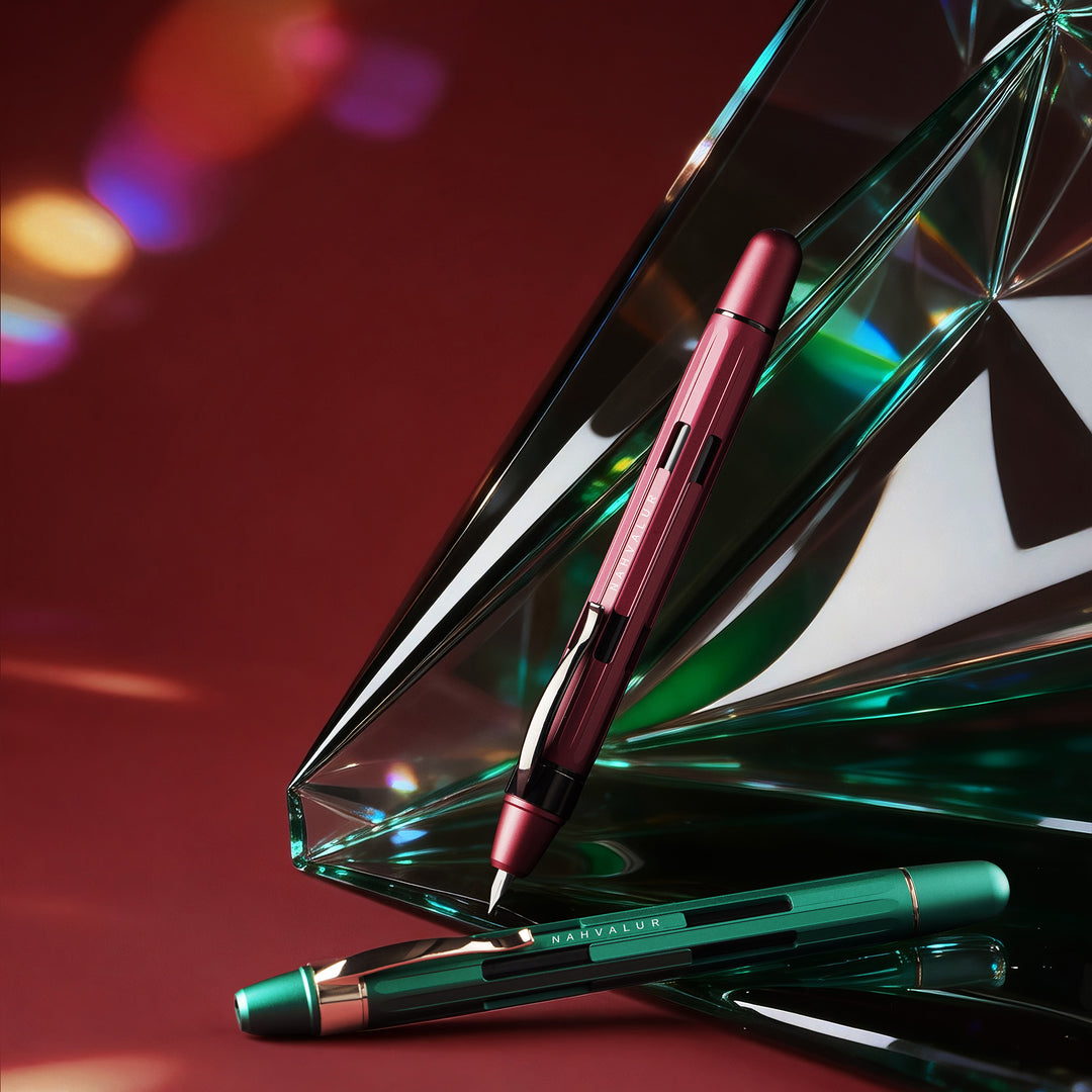 Nahvalur Eclipse Emerald And Ruby Fountain Pens
