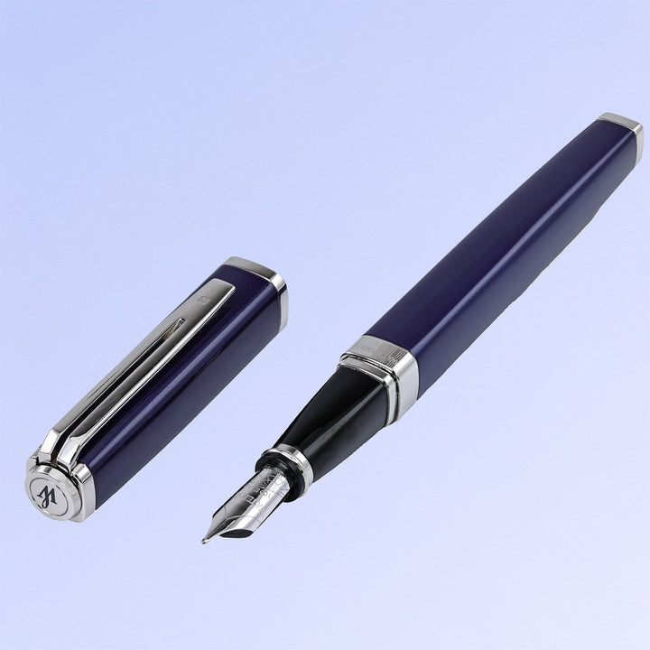 Waterman Exception Slim Blue With Silver Trim Fountain Pen