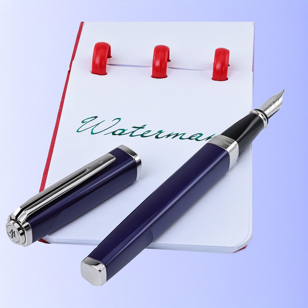 Waterman Exception Slim Blue With Silver Trim Fountain Pen