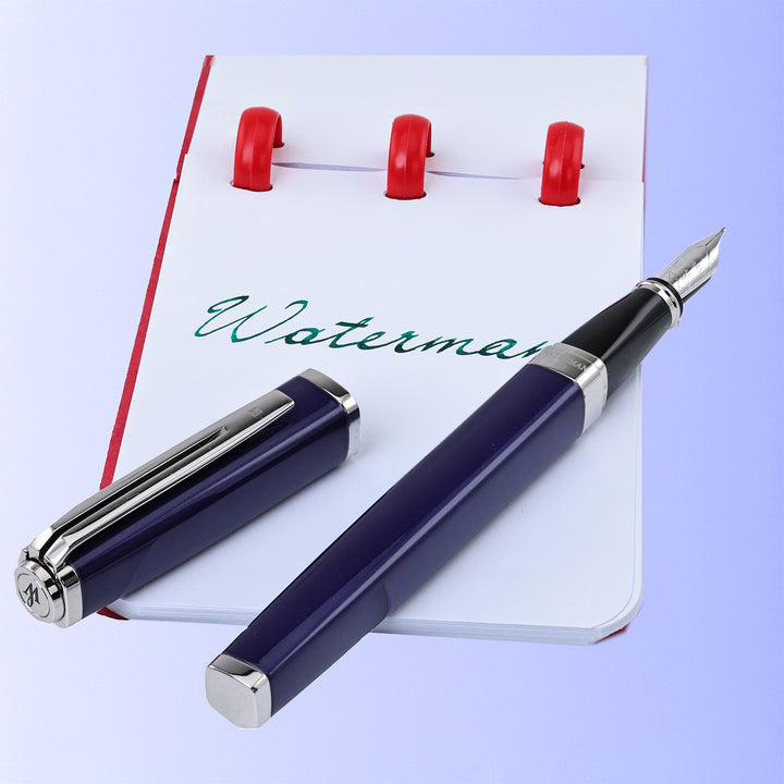 Waterman Exception Slim Blue With Silver Trim Fountain Pen