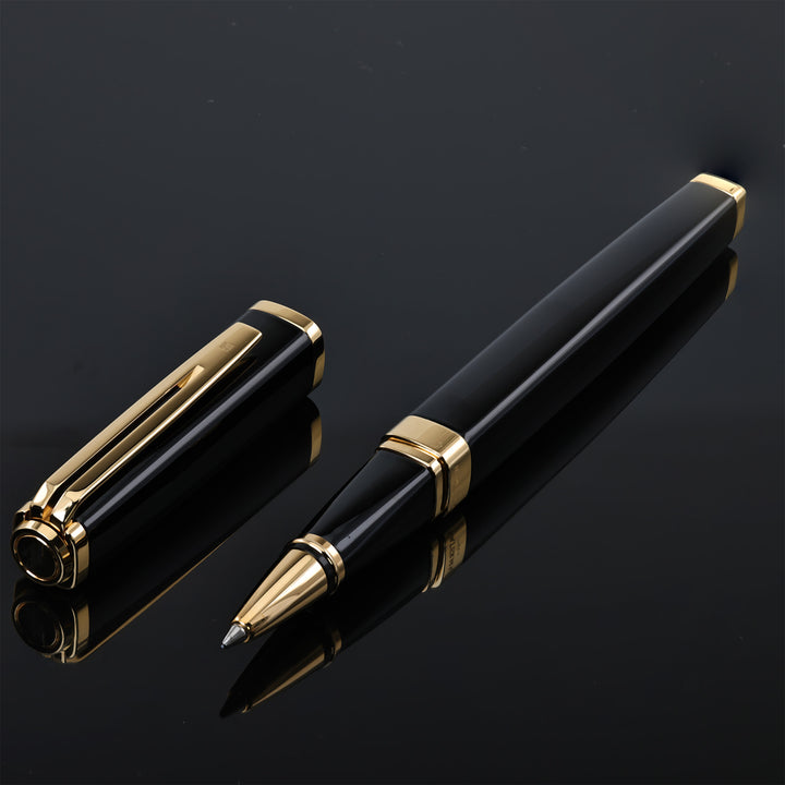 Waterman Exception Slim Black With Gold Trim Rollerball
