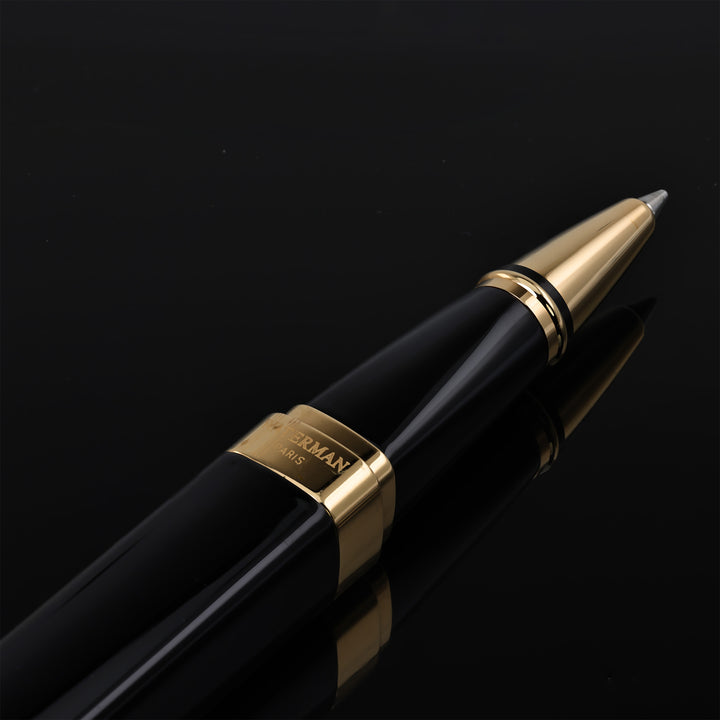 Waterman Exception Slim Black With Gold Trim Rollerball