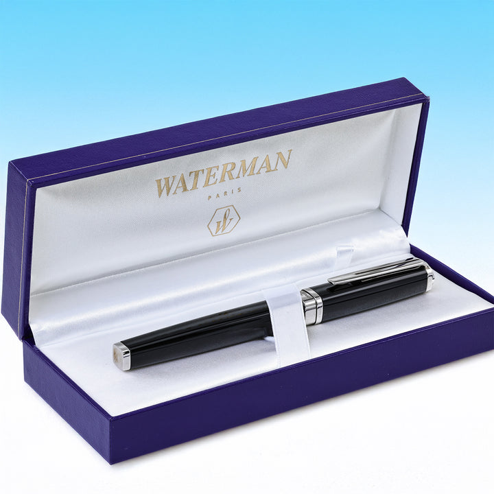 Waterman Exception Slim Black With Silver Trim Fountain Pen
