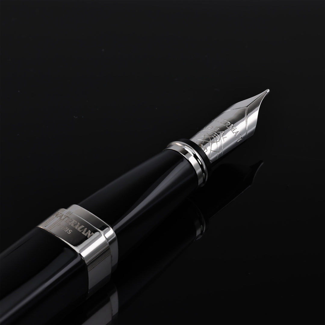 Waterman Exception Slim Black With Silver Trim Fountain Pen