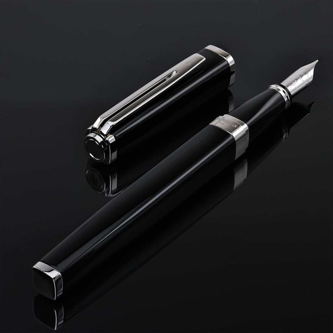 Waterman Exception Slim Black With Silver Trim Fountain Pen