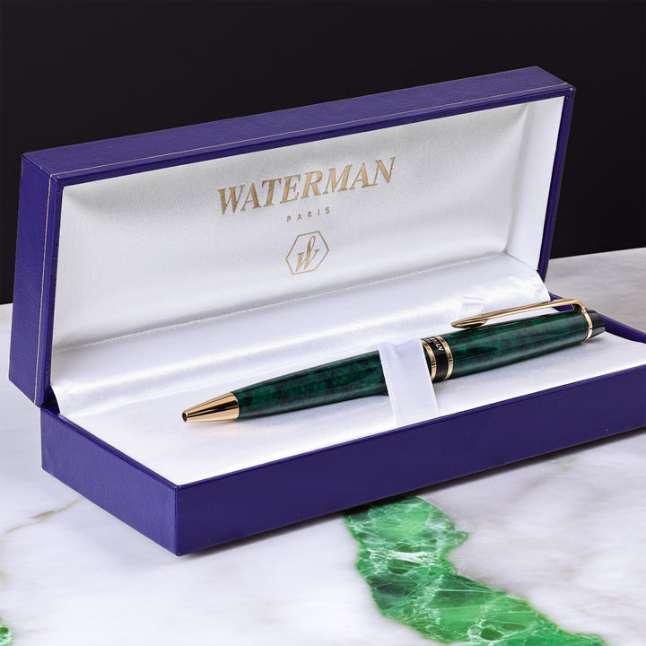 Waterman Expert Emerald Green Marble Ballpoint