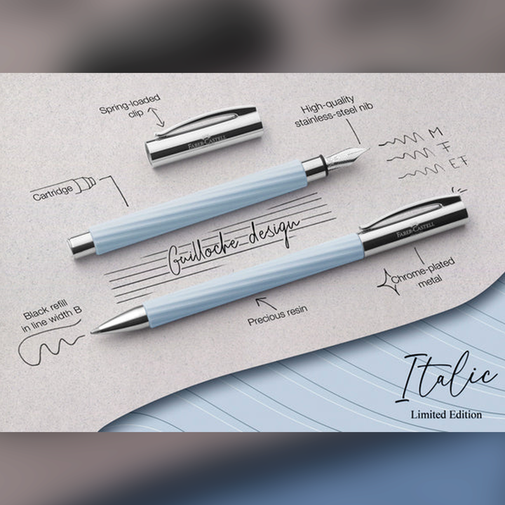 Faber-Castell Ambition Ballpoint Pen - Italic Ice Blue