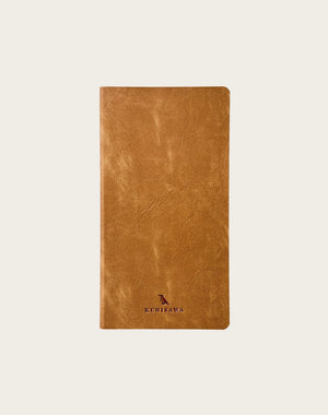 Premium Japanese Flexible Grid Leather Notebook- Camel | KUNISAWA JAPAN