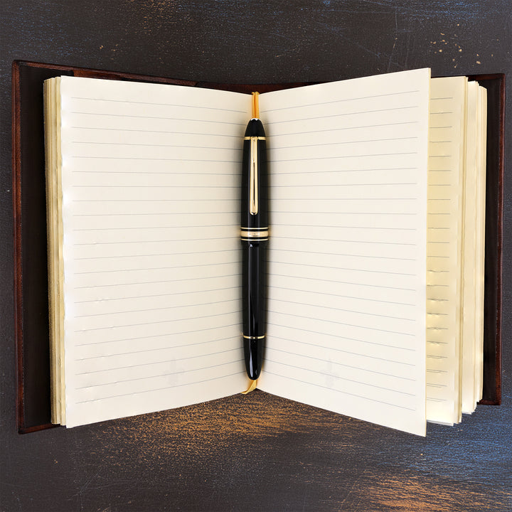 Fleur-de-lys Italian Refillable Leather Journal