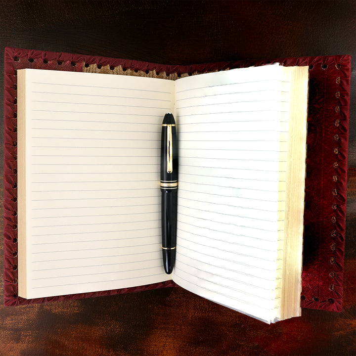 Iconic Heart Red Leather Refillable Journal – 5" x 7" | Fiorentina Italy
