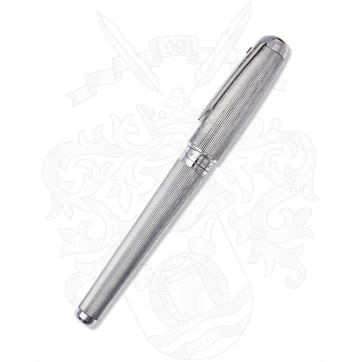 S.T Dupont XL Olympio Silver Plated Batley Grain Fountain Pen