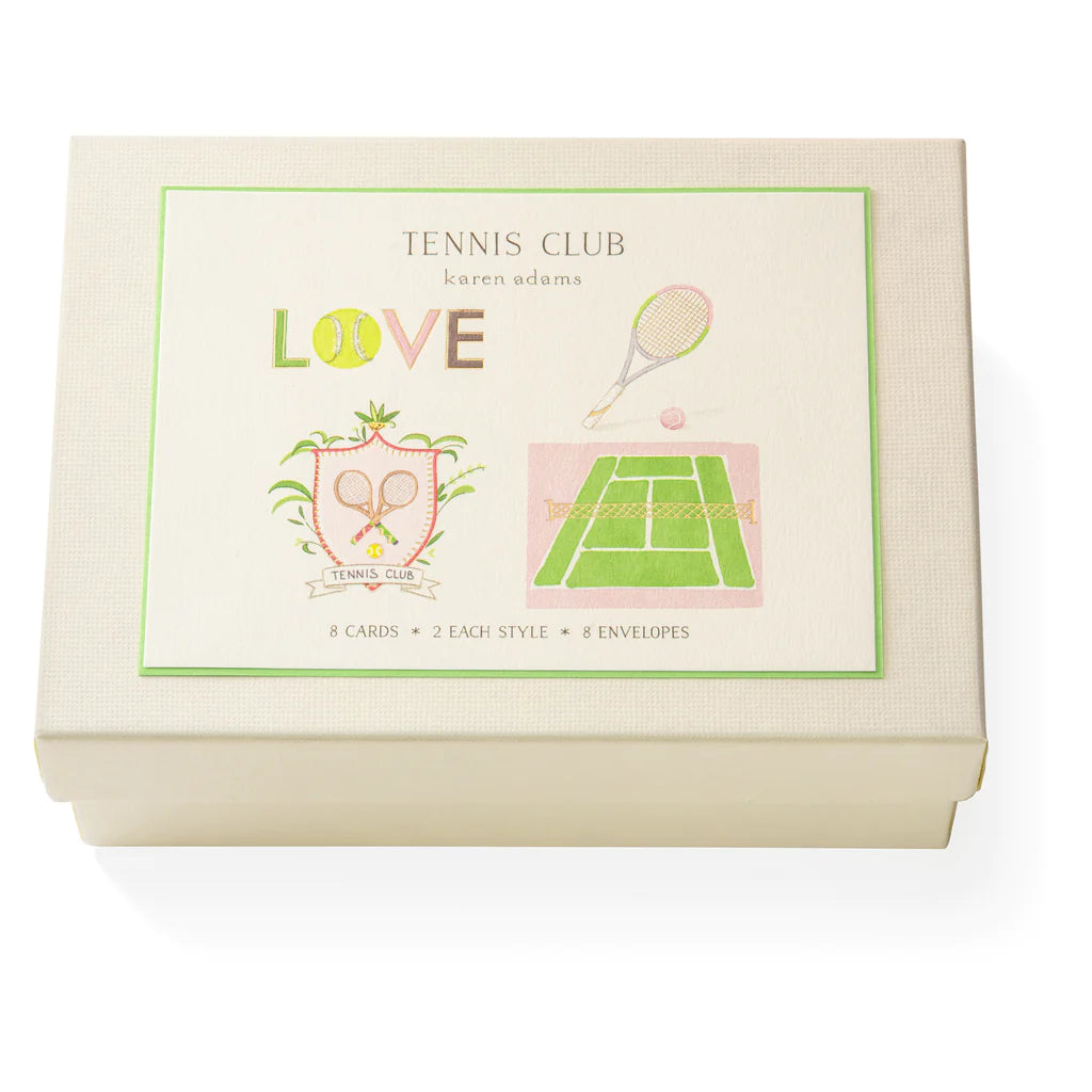 Karen Adams - Tennis Club Notecard Box (x8)