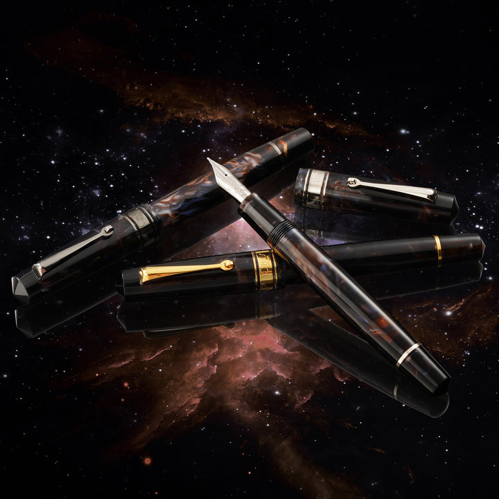 OMAS Bologna Galassia Fountain Pen With Silver Trim