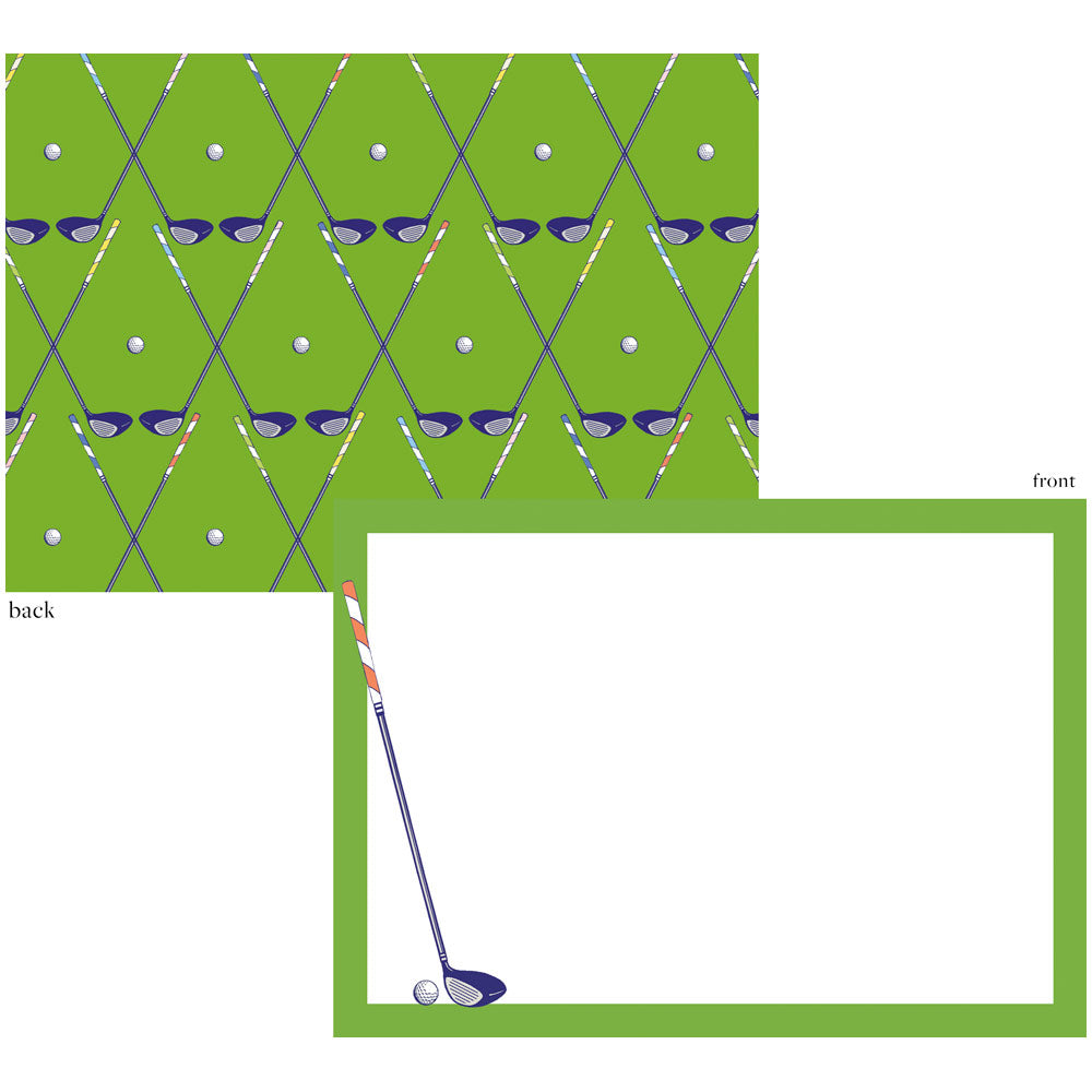 Golf Club Correspondence Card 6.125"x4.87" (12 Flat Cards &amp; Envelopes)