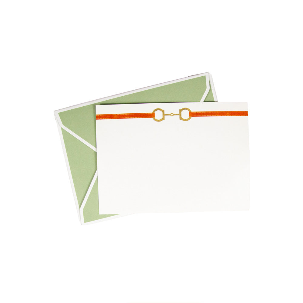 HORSE BIT COMBO FOIL Correspondence Card 6.125" x W 4.875" (12 Flat Cards &amp; Envelopes)