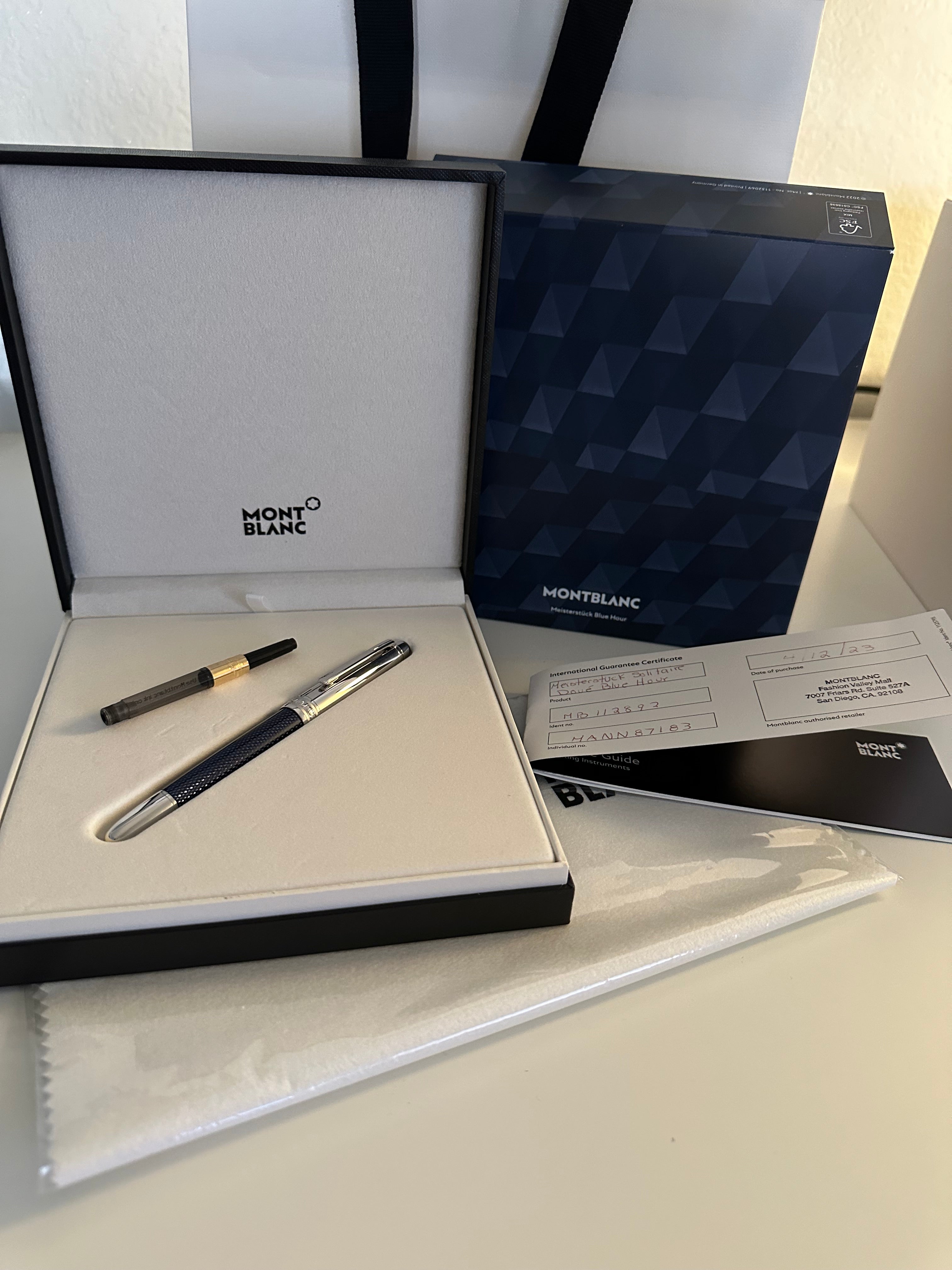 Montblanc meisterstück solitaire doué blue hour classique fountain pen hot sale