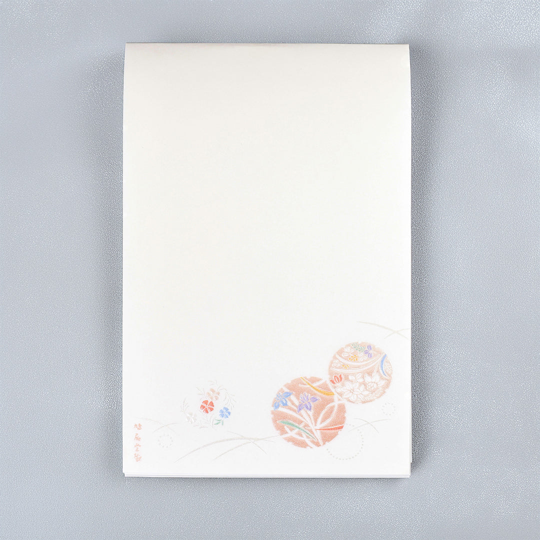 Japanese Paper Floral Design Embossing Notepad - Saya A5